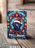 Labrador Black in a Santa Hat Christmas Card
